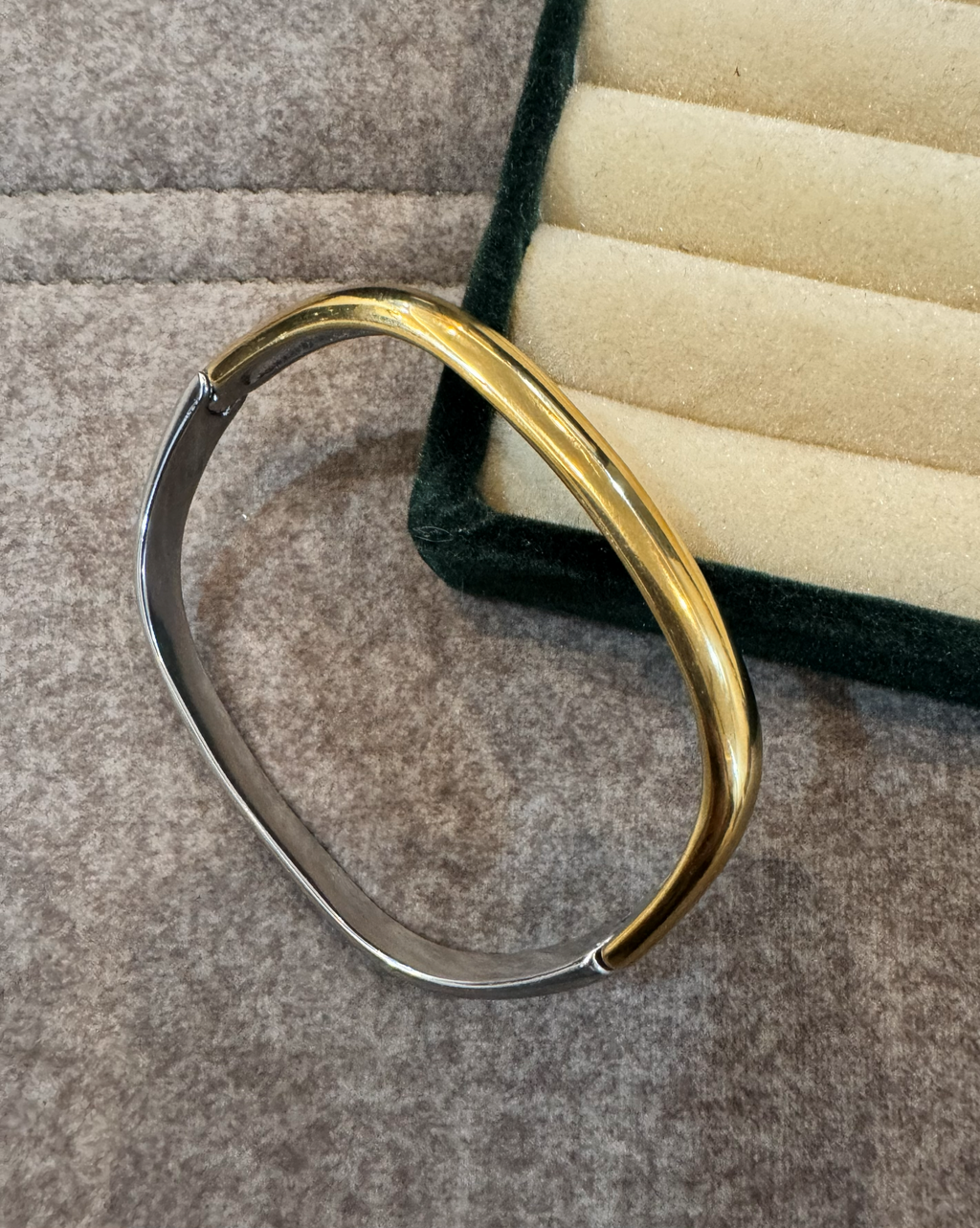 SCULPTED DUAL-TONE CUFF BRACELET