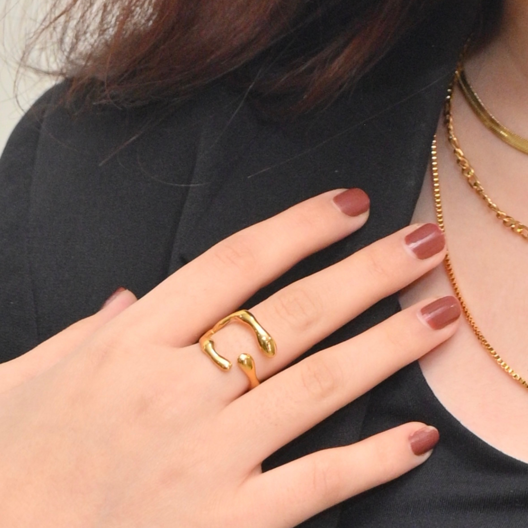 Abstract Open Band Ring