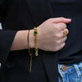 Emerald And Pearl Love Bracelet