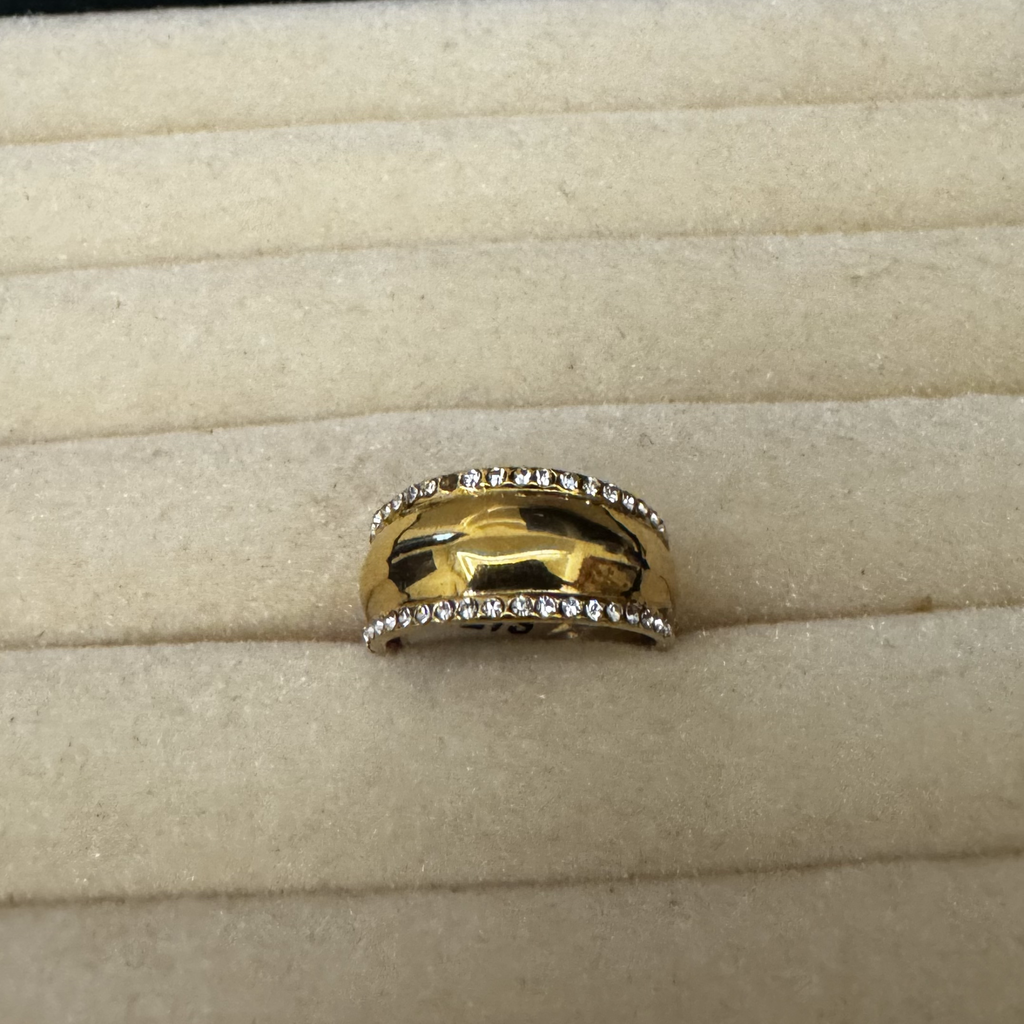 Rhine Stone Gold Band Ring