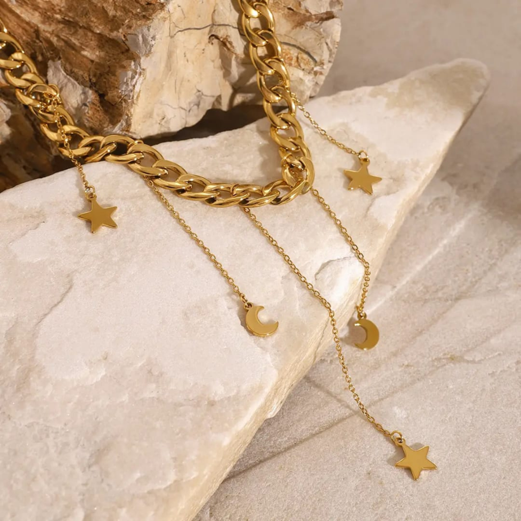 Moon Star Chain Necklace